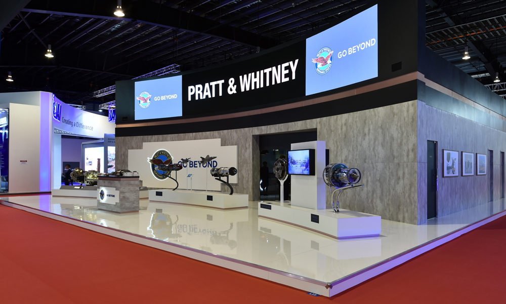 Pratt & Whitney booth LED walls innovation