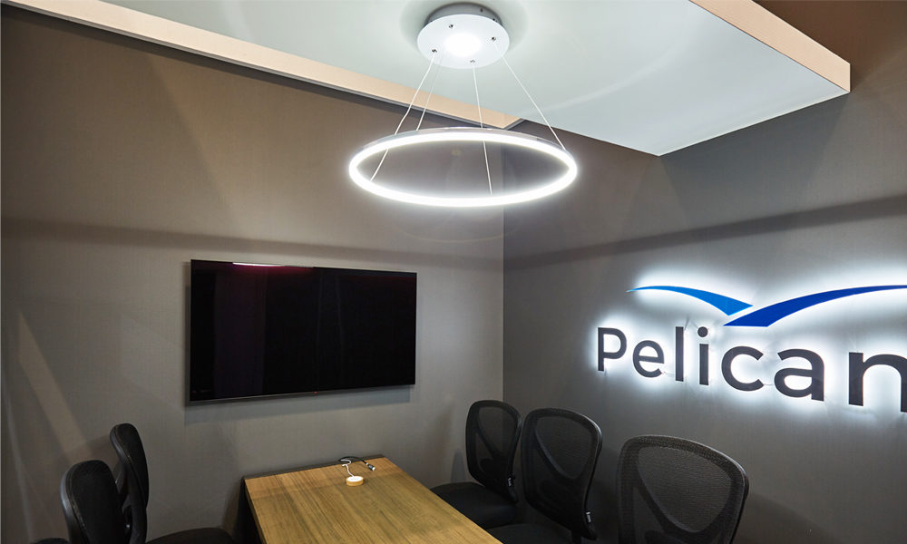 Halo lighting in the Pelican delegate meeting room at SIBOS